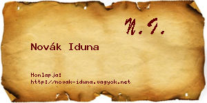 Novák Iduna névjegykártya